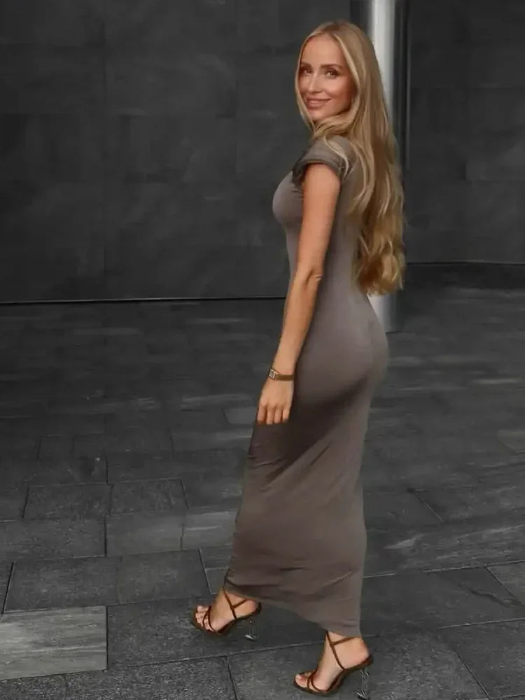 Grey Sleeve Maxi Dress