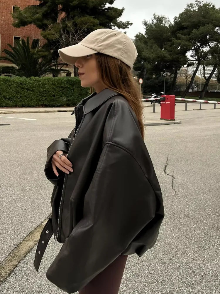 Leather Short Jacket Women