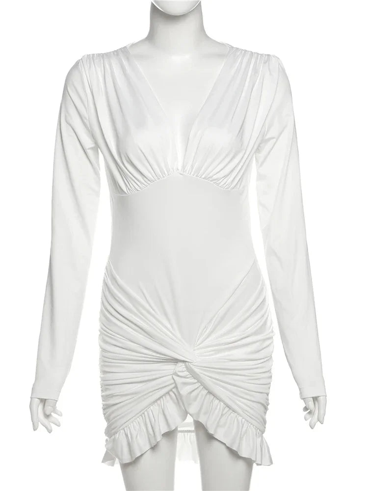 Mini Dress V-neck Body-shaping