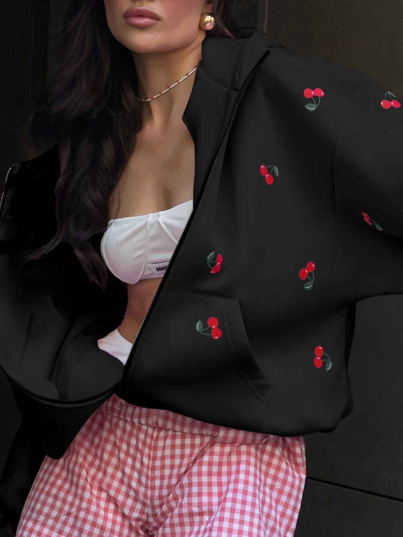 Women's Cherry Printed Sweatshirt