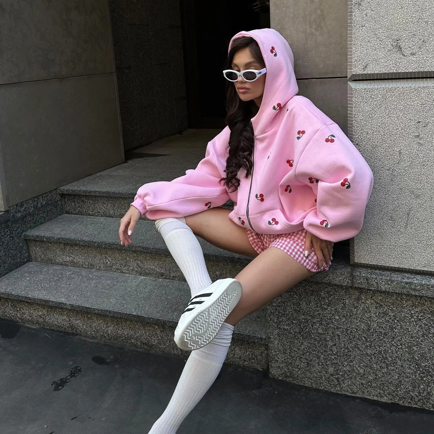 Women's Cherry Printed Sweatshirt