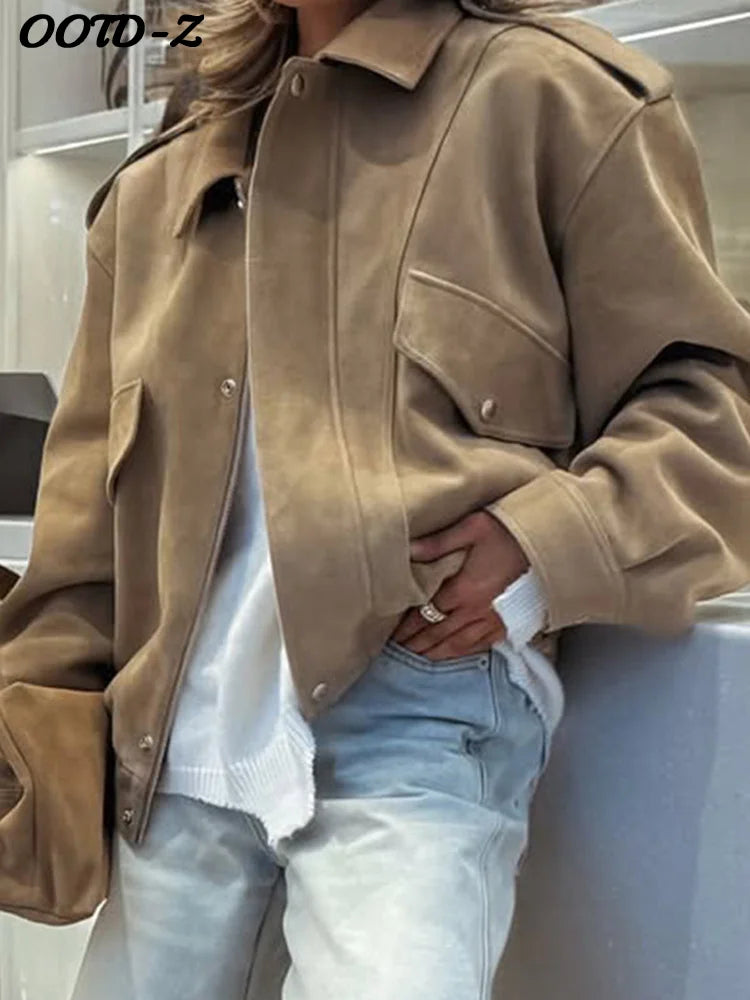 Bomber Zipper Pockets Coat