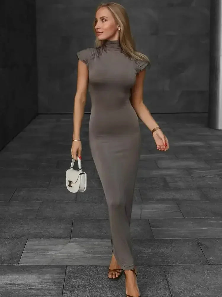 Grey Sleeve Maxi Dress