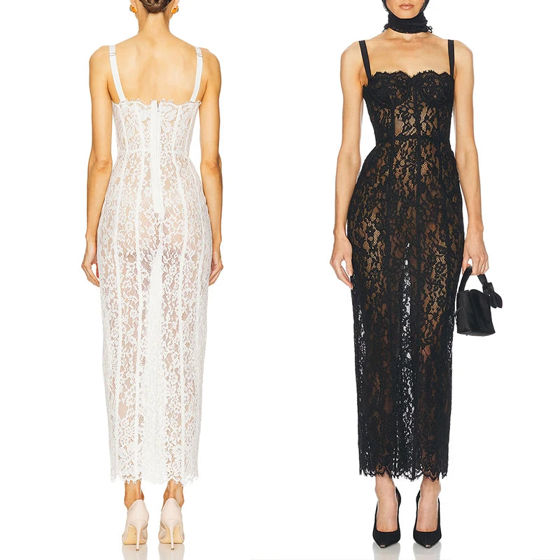 Black Lace Patwork  Dress