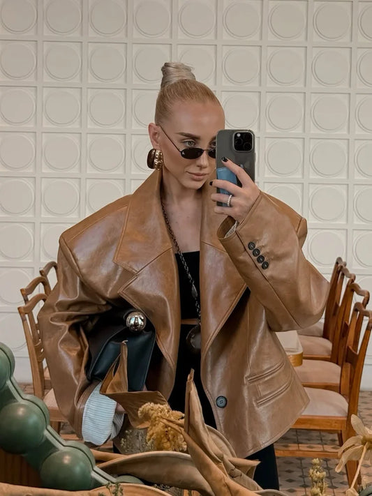 Leather Short Jacket
