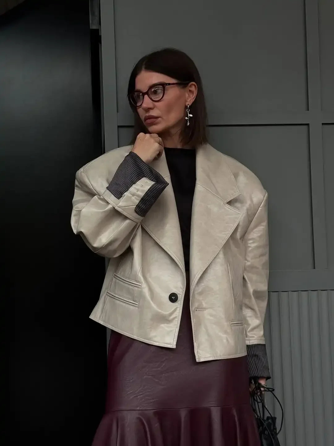 Leather Short Jacket
