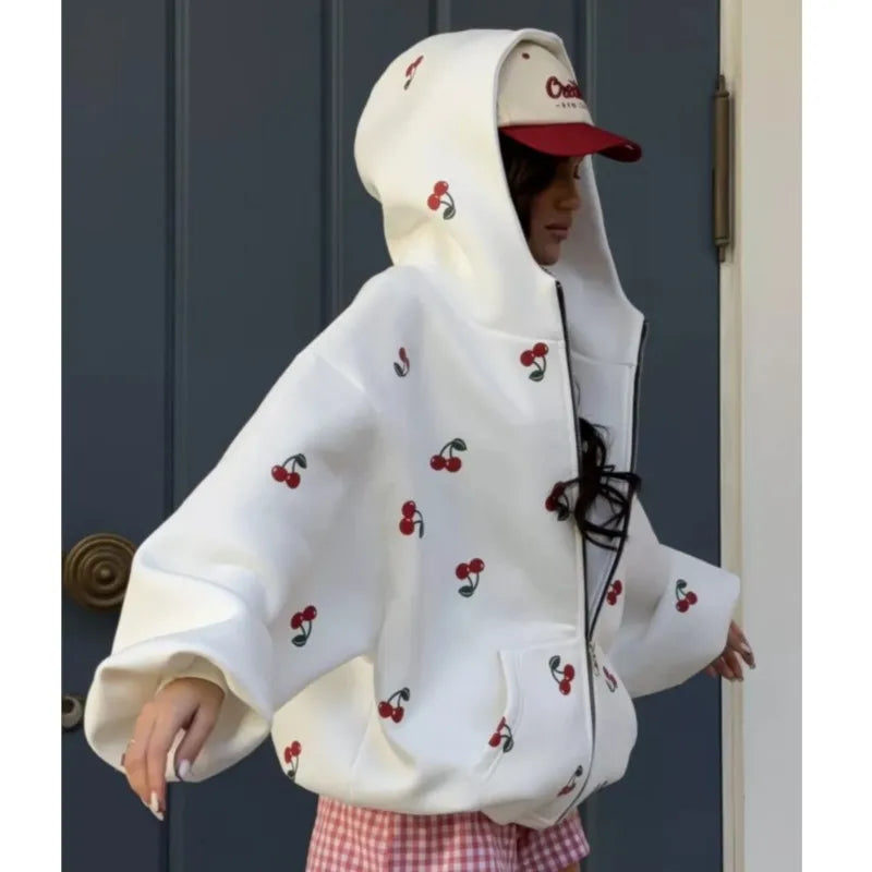 Women's Cherry Printed Sweatshirt