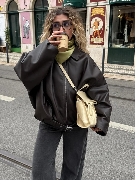 Leather Short Jacket Women