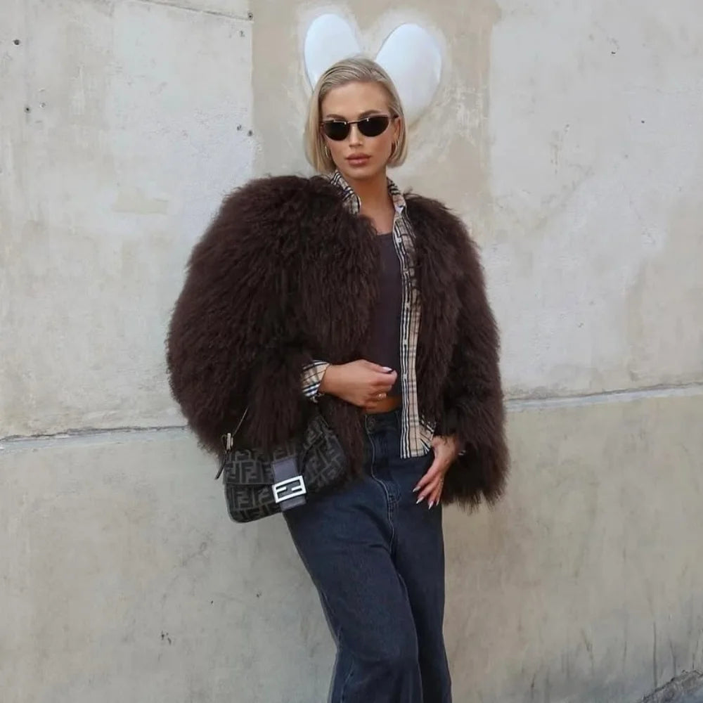 Shearling Oversized Coat