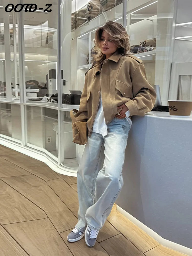 Bomber Zipper Pockets Coat