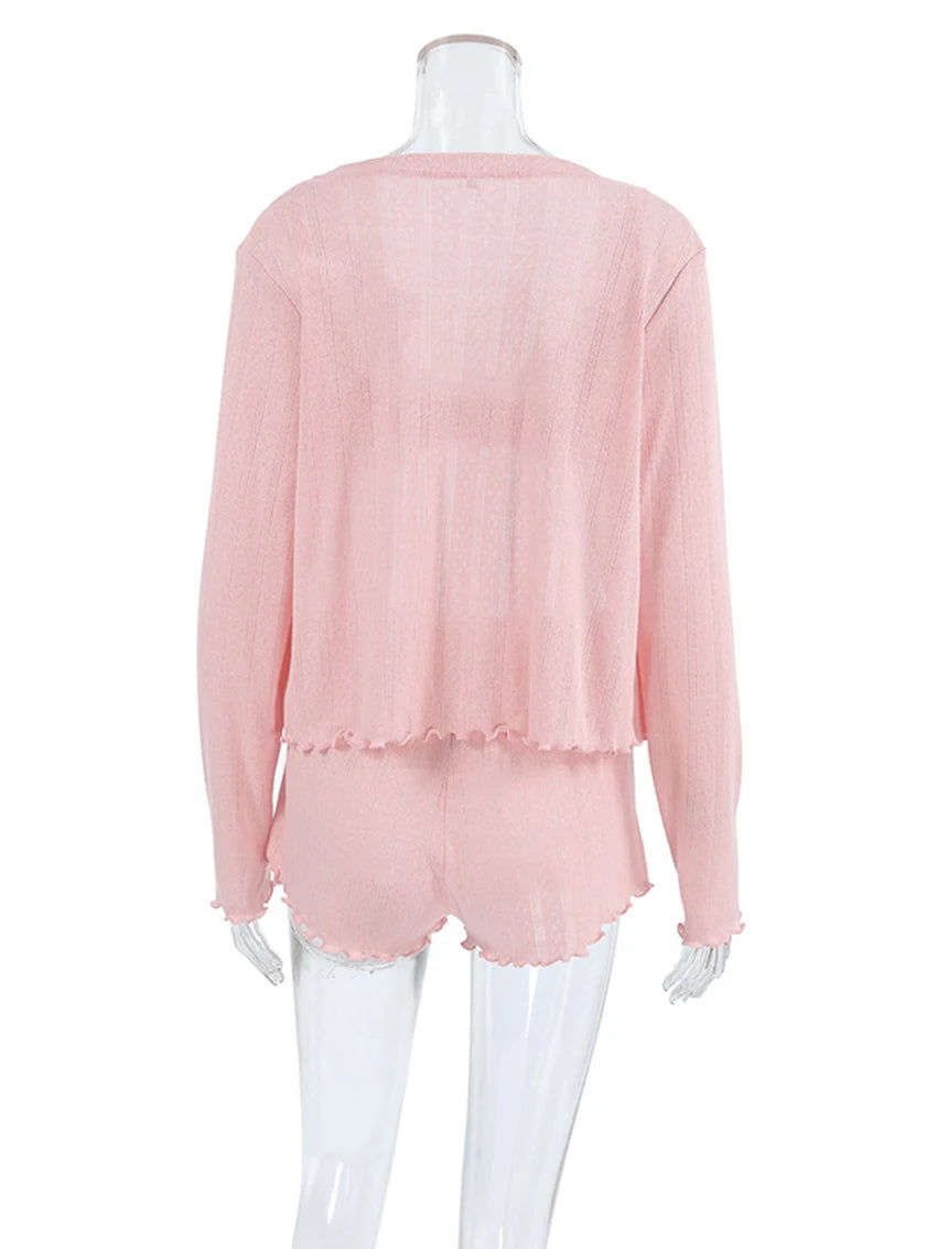 Women Sleepwear Pajamas 3 Piece Set