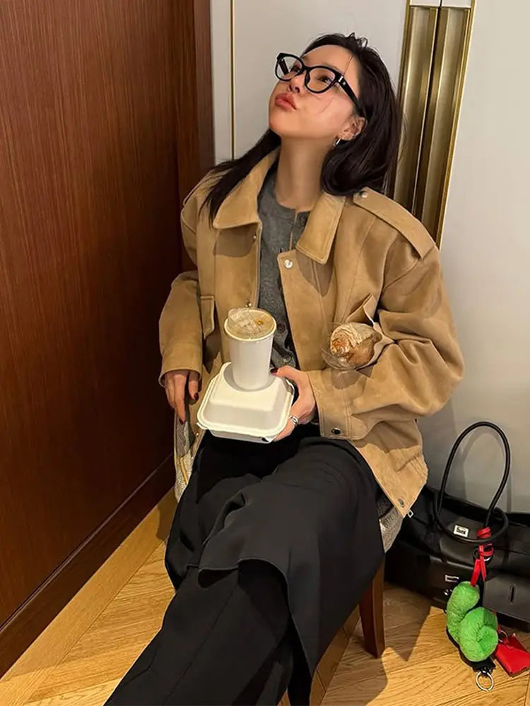 Bomber Zipper Pockets Coat