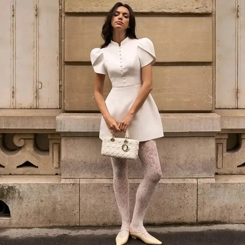 Elegant Puff Sleeve Dress