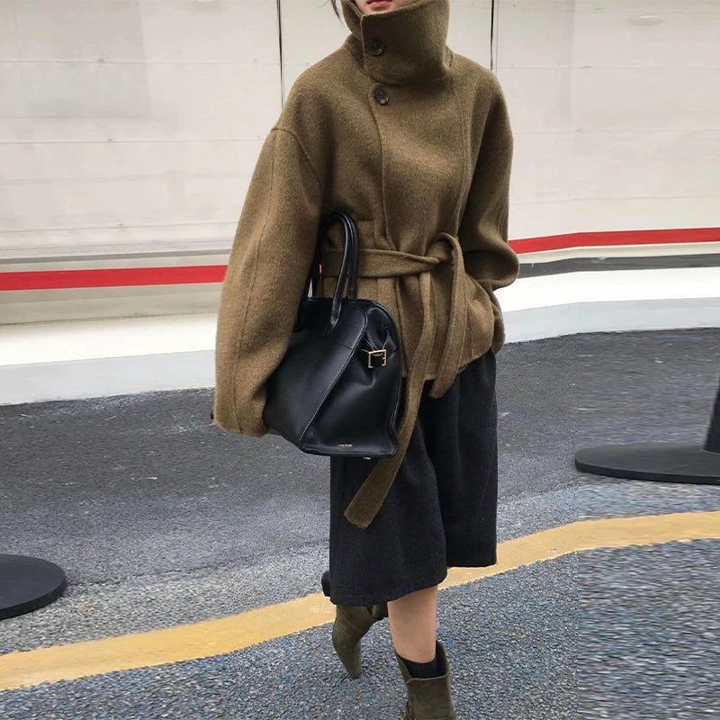 Women Faux Fur High Neck