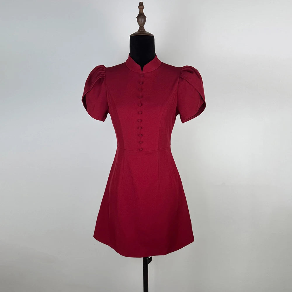 Elegant Puff Sleeve Dress
