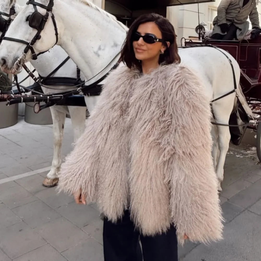 Shearling Oversized Coat