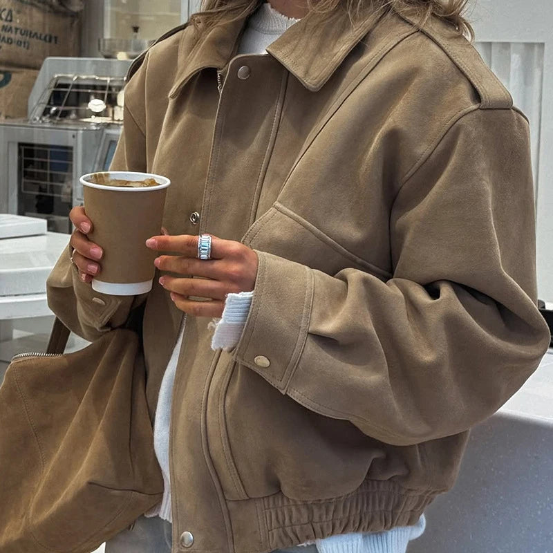 Bomber Zipper Pockets Coat