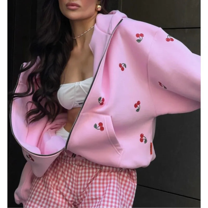 Women's Cherry Printed Sweatshirt