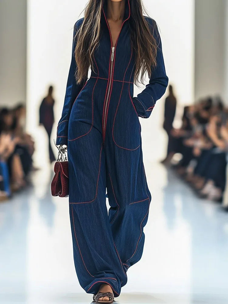 Elegant Zipper Waist  Romper