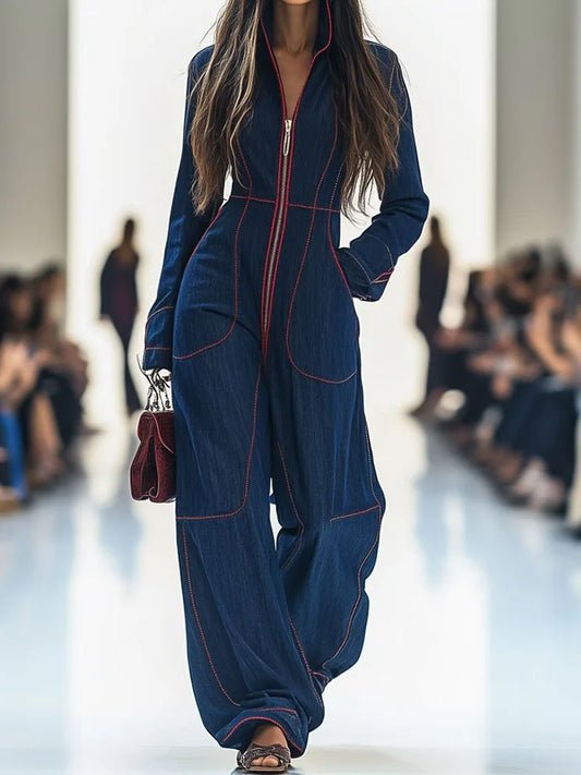 Elegant Zipper Waist  Romper
