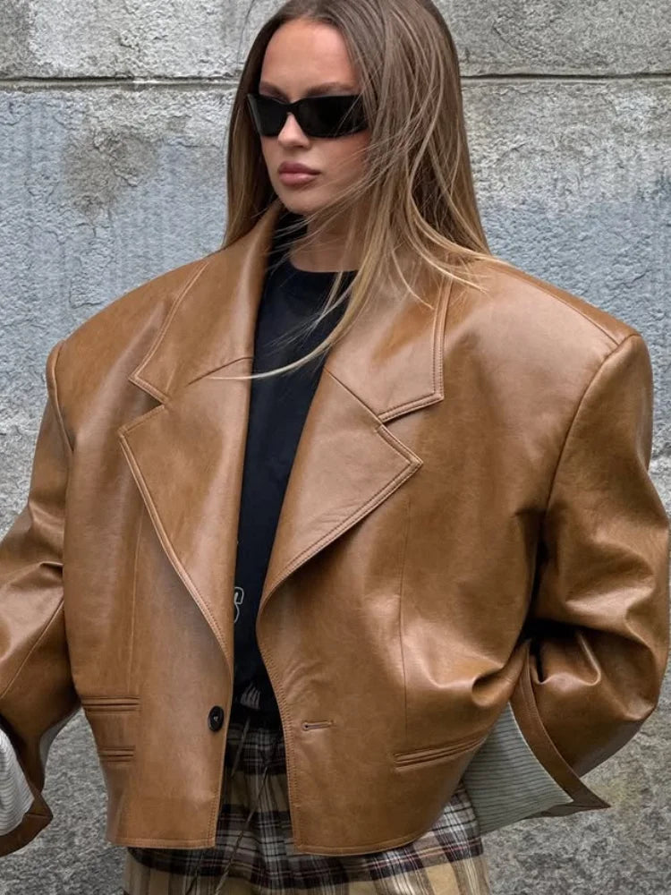 Leather Short Jacket
